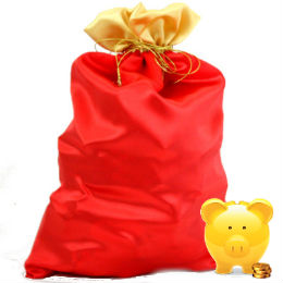 Сладкий новогодний подарок  в мешочке весом 1000 грамм по цене 667 руб