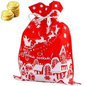 Сладкий подарок на Новый Год в мешочке весом 1000 грамм по цене 610 руб с символом 2024 года в Кирове