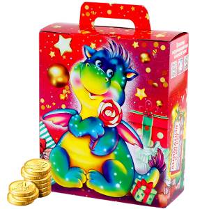 Детский подарок на Новый Год в картонной упаковке весом 750 грамм по цене 420 руб в Кирове