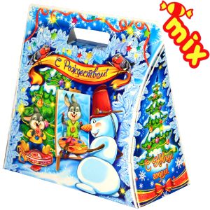Детский подарок на Новый Год  в картонной упаковке весом 950 грамм по цене 811 руб