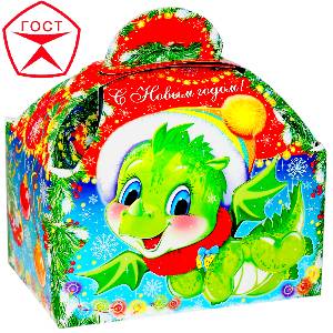 Детский новогодний подарок в картонной упаковке весом 950 грамм по цене 823 руб в Кирове