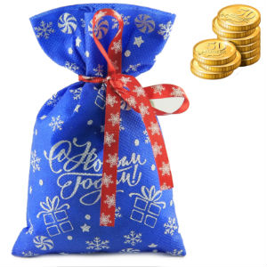 Сладкий новогодний подарок в мешочке весом 300 грамм по цене 176 руб в Кирове