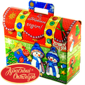 Детский подарок на Новый Год  в картонной упаковке весом 1000 грамм по цене 804 руб