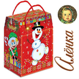 Детский подарок на Новый Год  в картонной упаковке весом 750 грамм по цене 611 руб