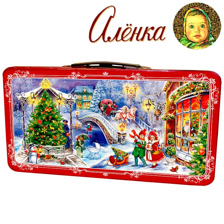 Сладкий подарок на Новый Год в жестяной упаковке весом 750 грамм по цене 1029 руб в Кирове